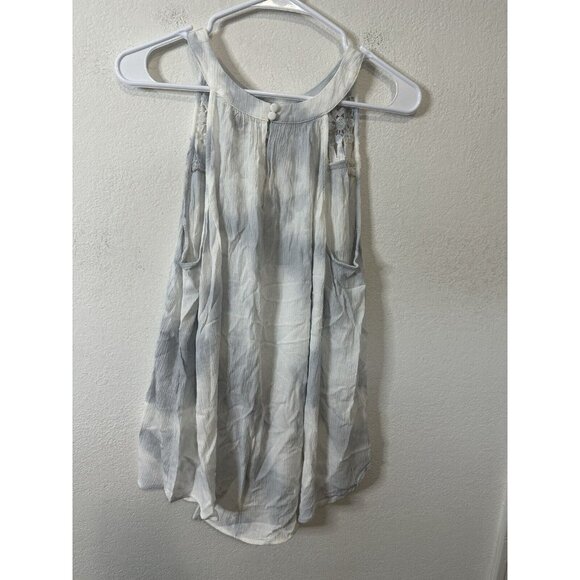 Torrid Cloud Wash Crinkle Gauze Crochet Neck Tank Blouse Shirt Size Large (0) - Picture 2 of 9